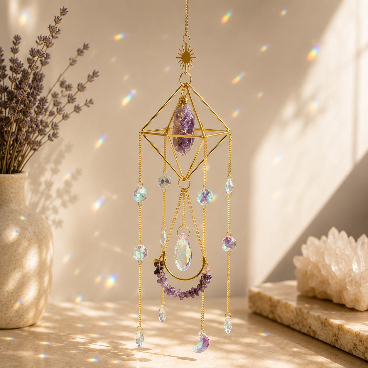Celestial Amethyst Sun Catcher