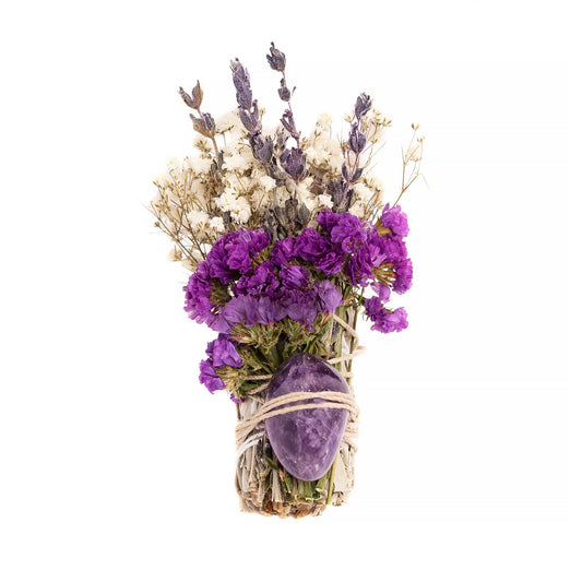 Floral Sage Amethyst Smudge Stick