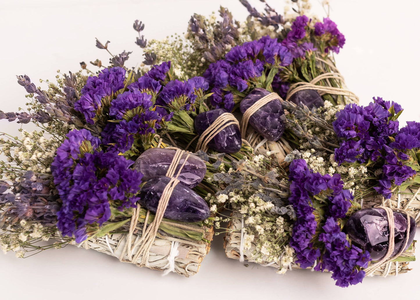 Floral Sage Amethyst Smudge Stick