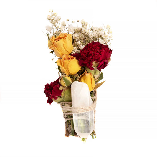 Floral Sage Clear Quartz Smudge Stick