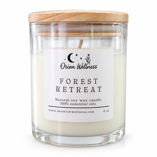Forest Retreat Candle by Orion Wellness on a white background