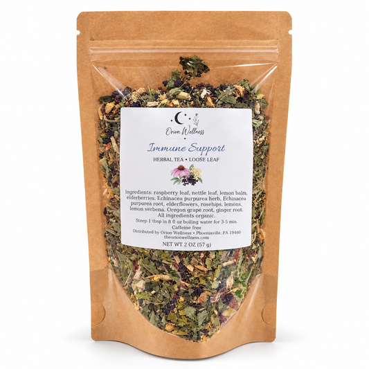 Orion Wellness Immune Support 2 oz loose leaf tea on white background