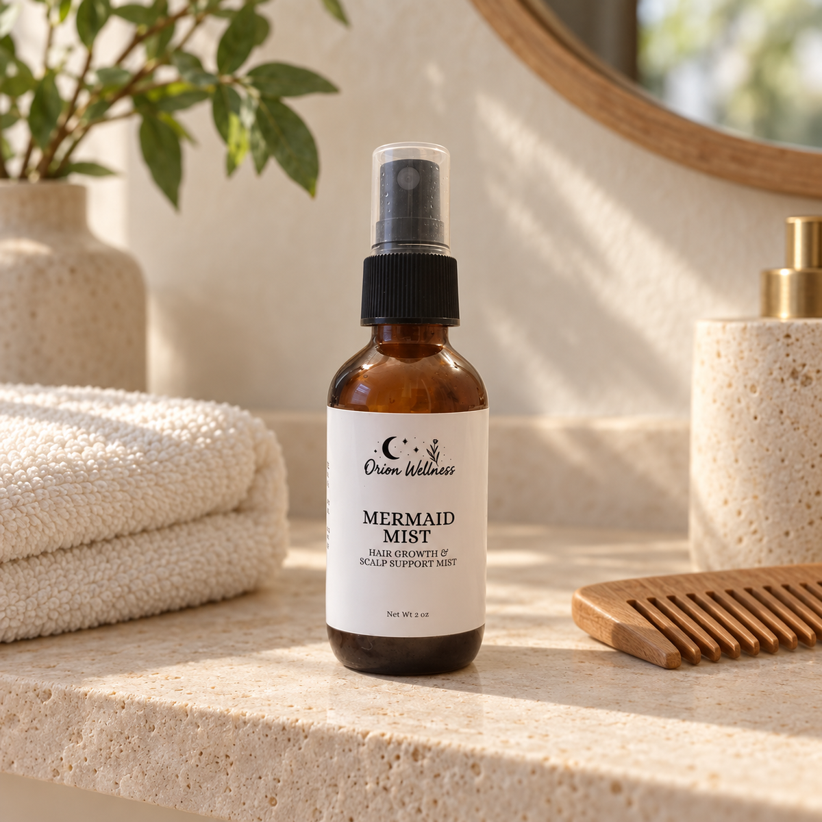 Mermaid Mist in a warm bathroom lifestyle setting