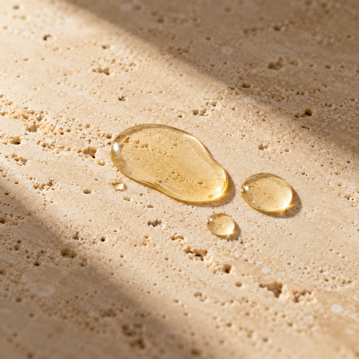 Cleanse & Calm styled texture illustration on warm stone