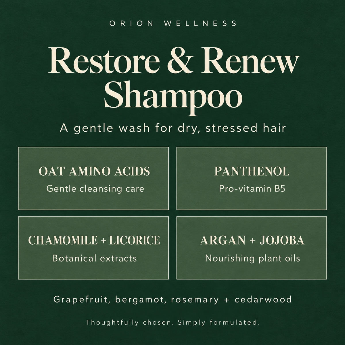 Restore & Renew Shampoo key ingredients and haircare details