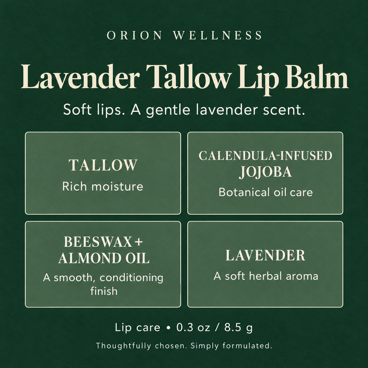 Lavender Tallow Lip Balm ingredient and daily ritual guide