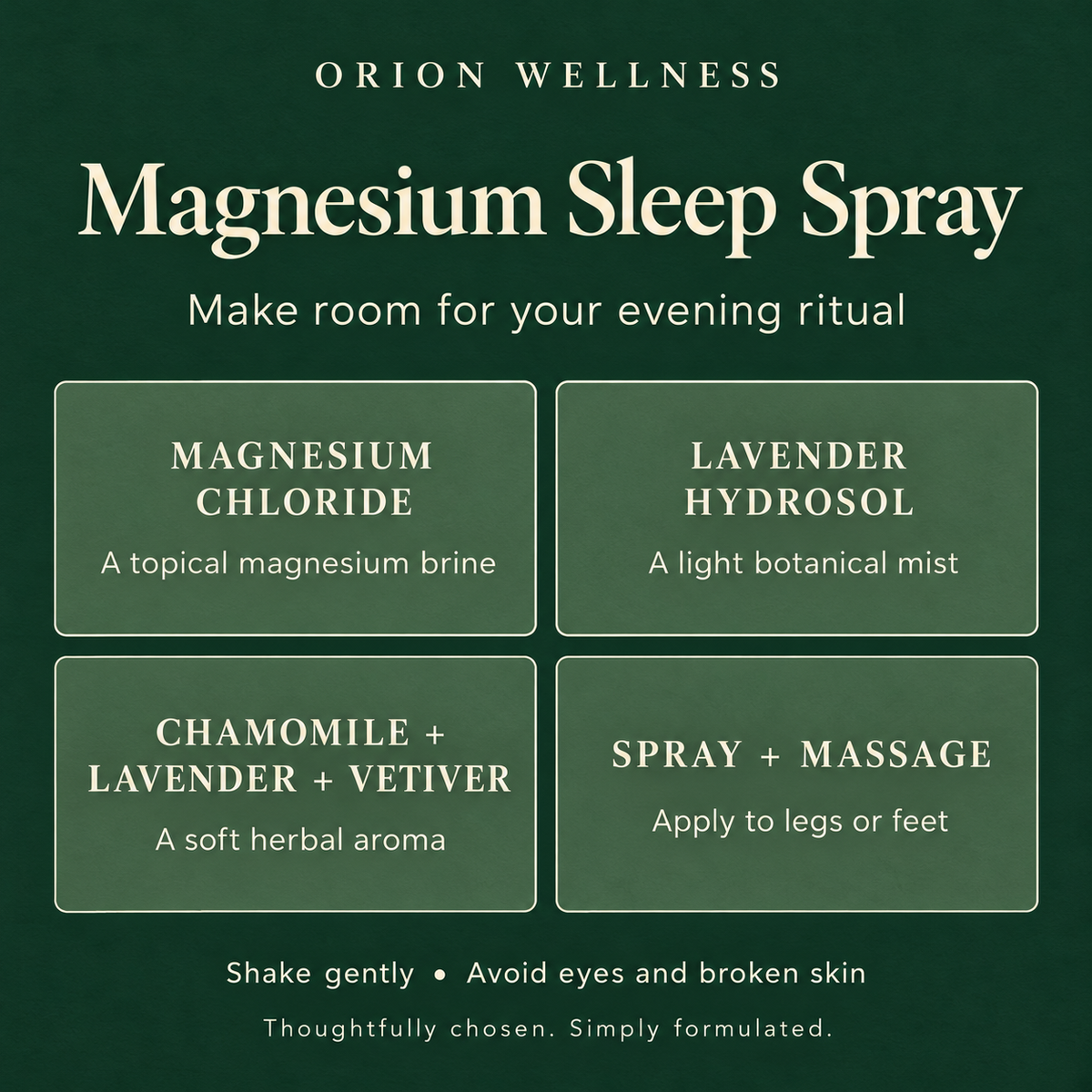 Magnesium Sleep Spray ingredient and daily ritual guide