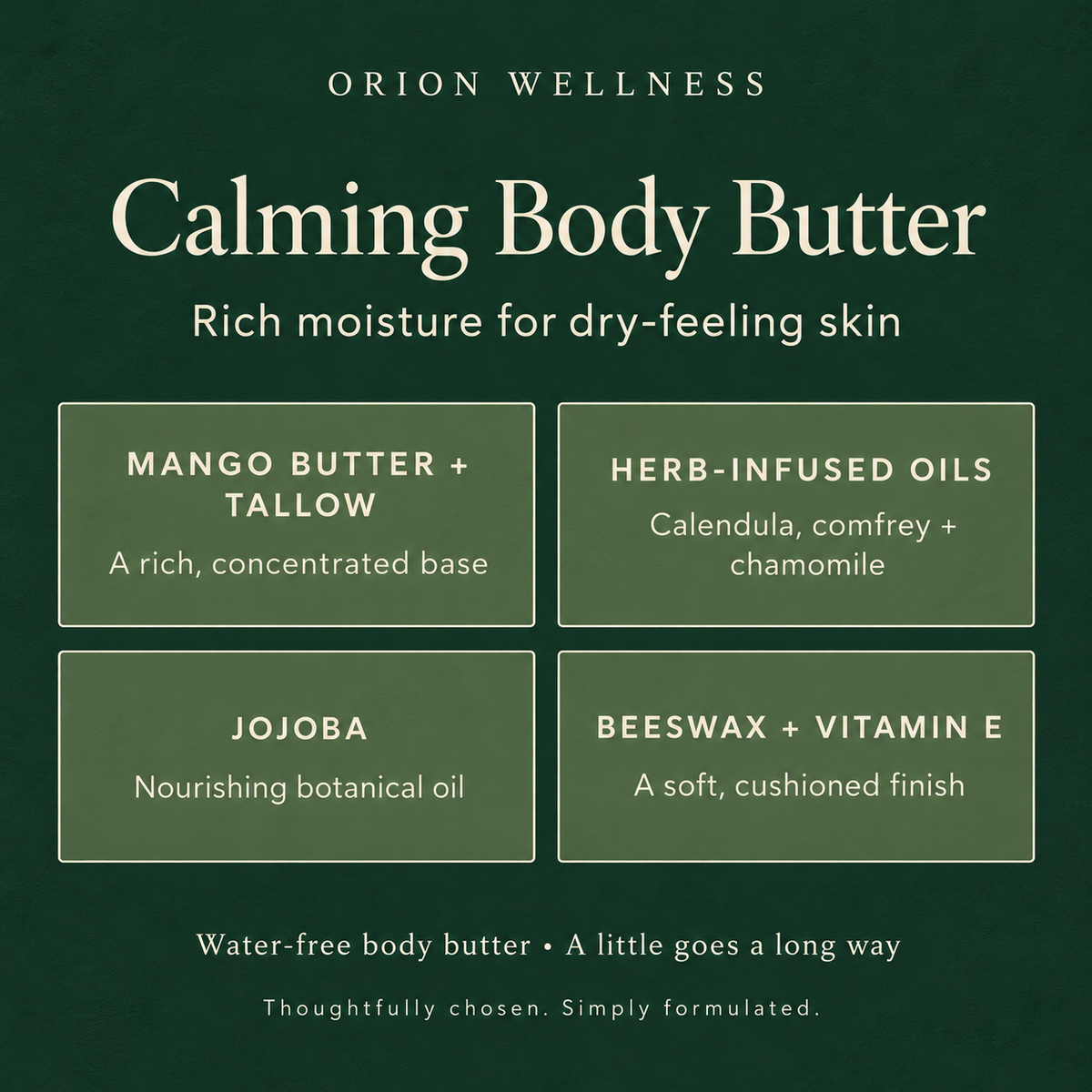 Calming Body Butter ingredient and daily ritual guide