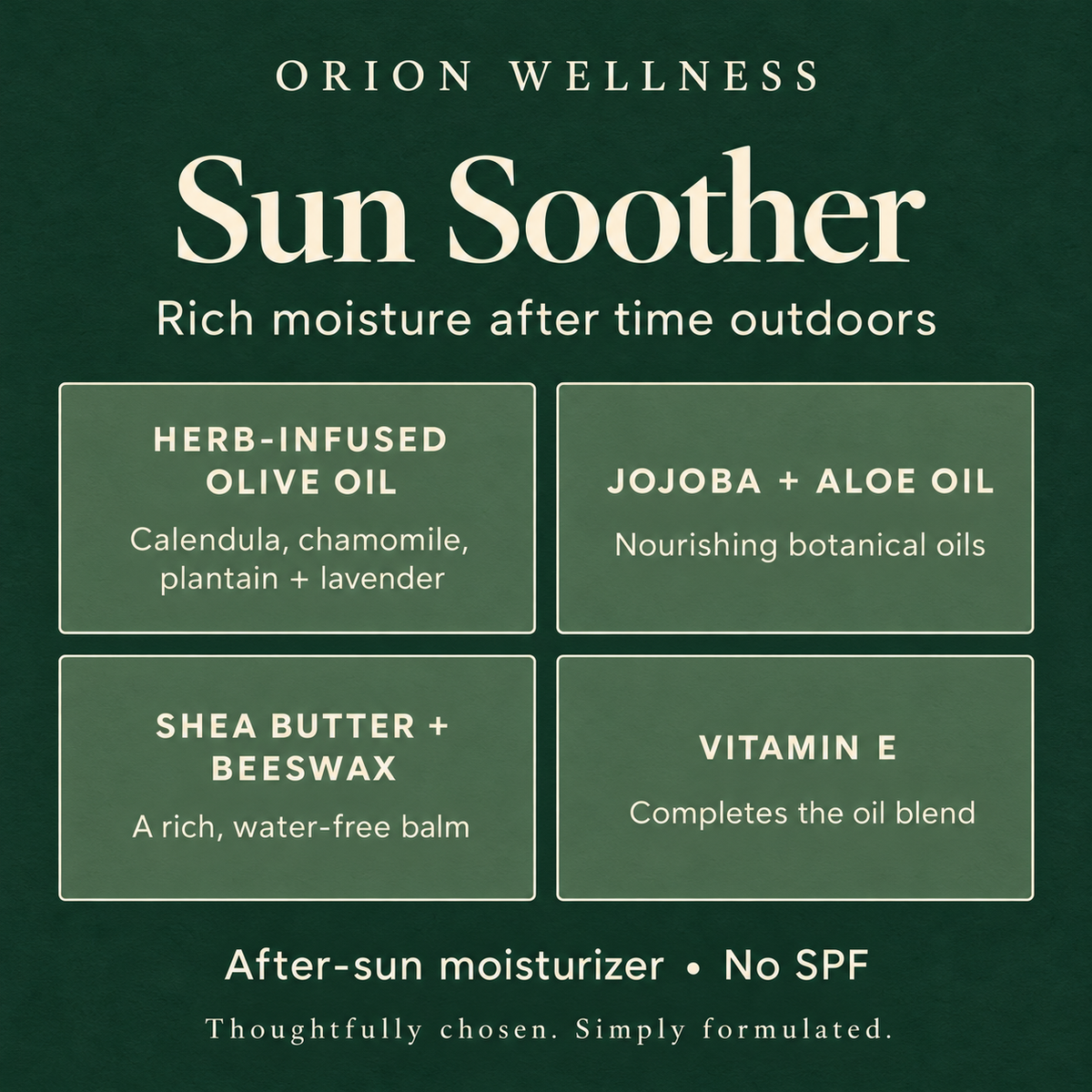Sun Soother ingredient and daily ritual guide