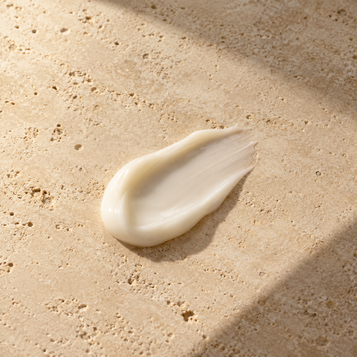 Styled conditioner texture illustration on warm stone
