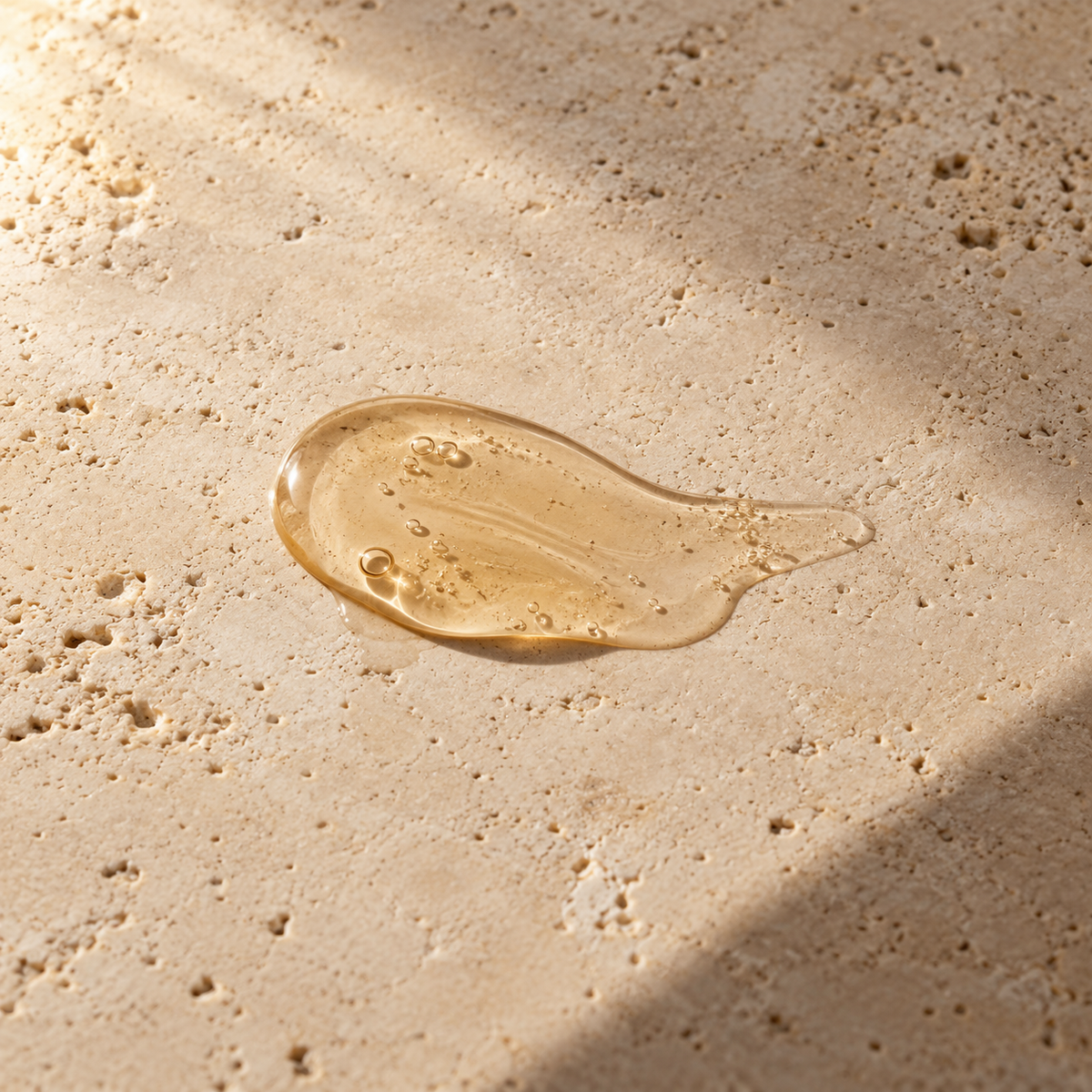 Styled shampoo texture illustration on warm stone