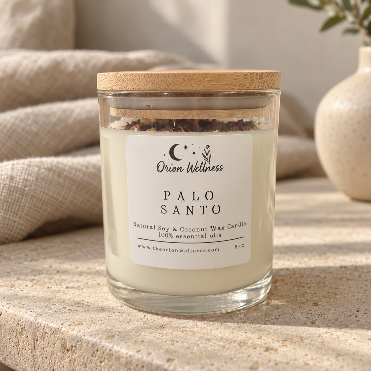 Palo Santo Candle lifestyle packaging mockup