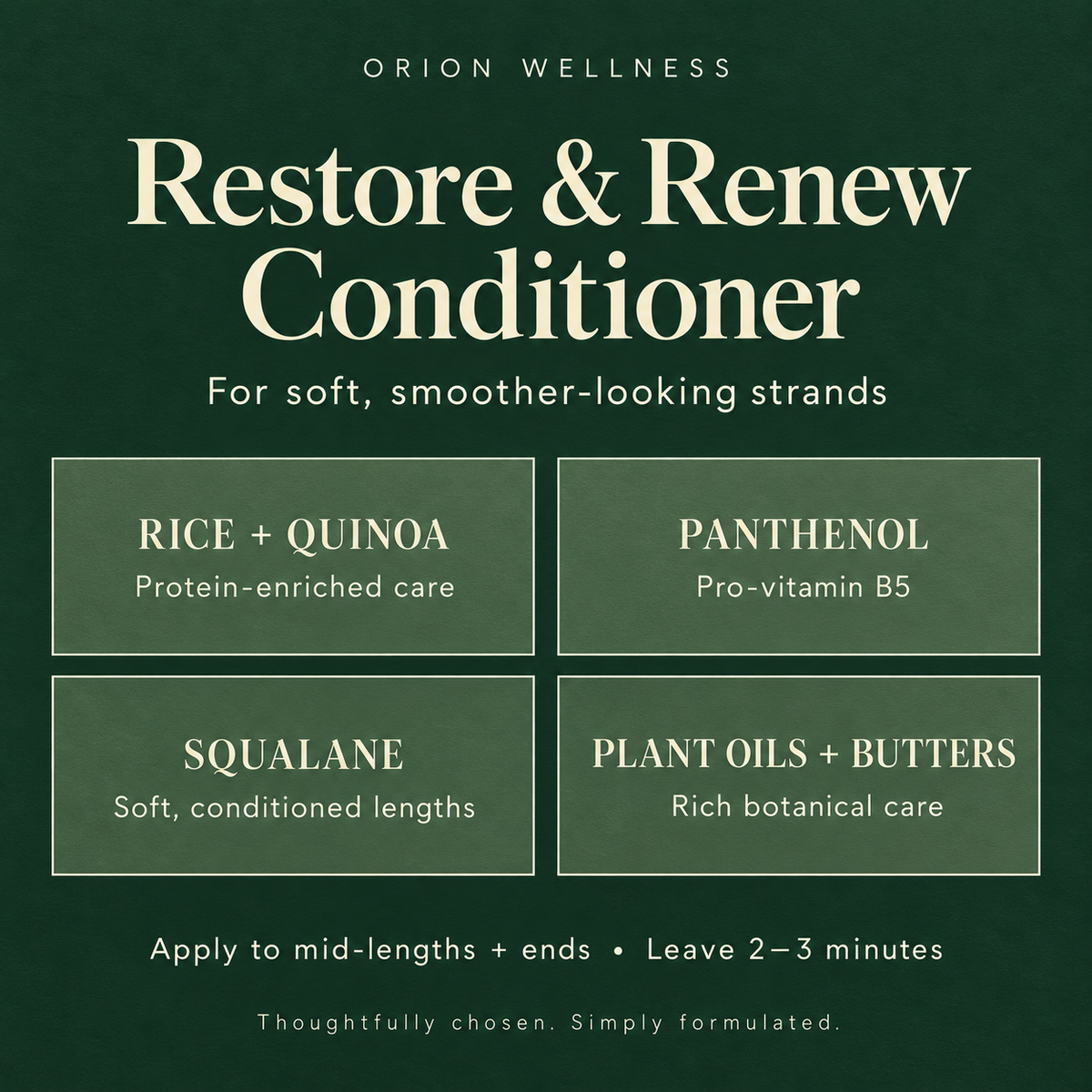 Restore & Renew Conditioner key ingredients and routine