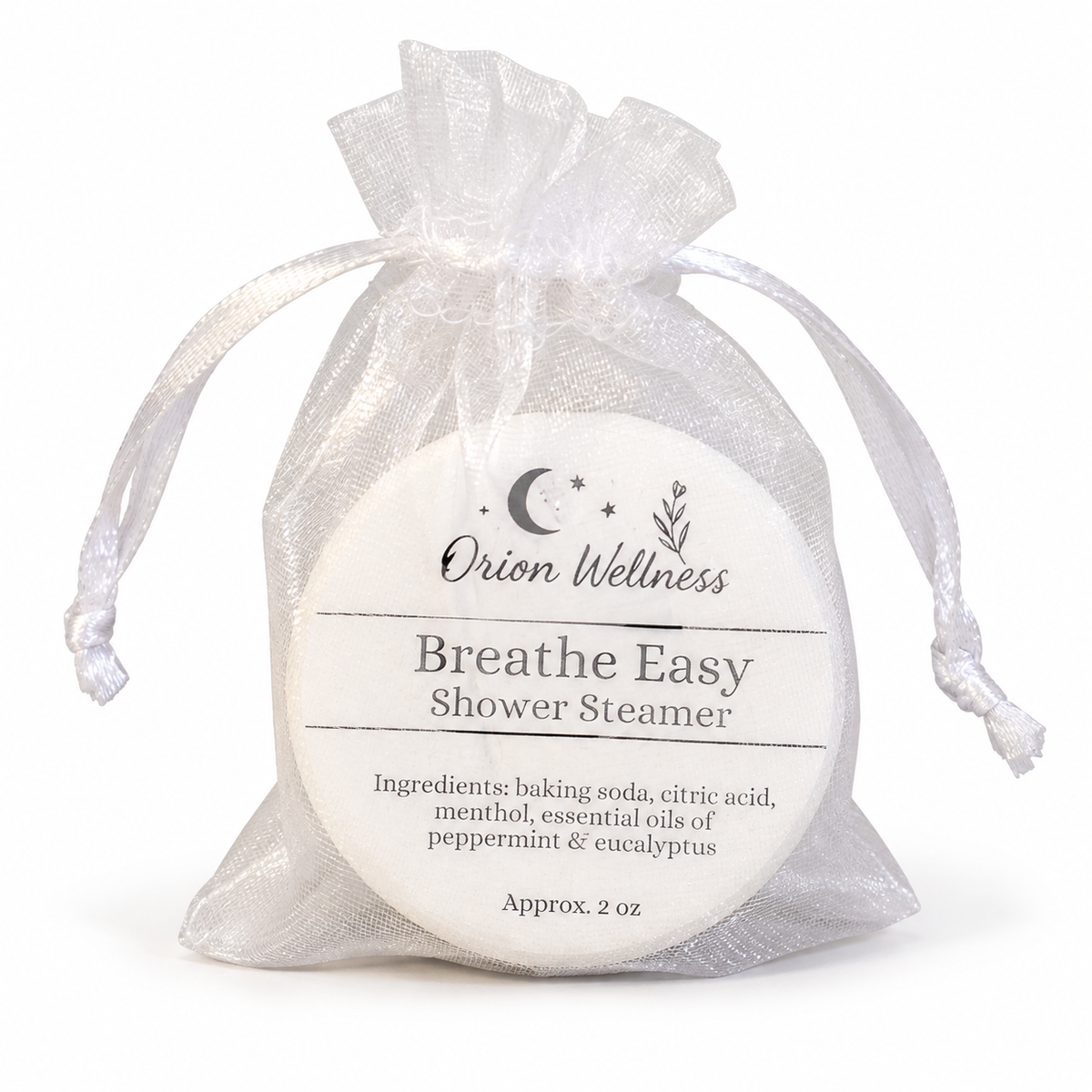 Breathe Easy shower steamer on a white background