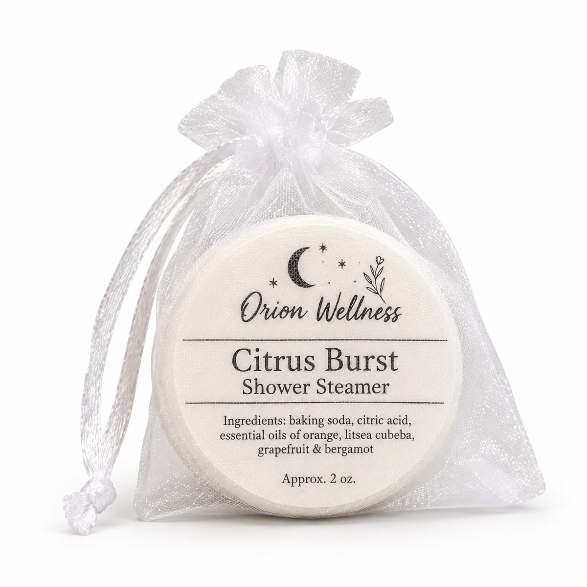 Citrus Burst shower steamer on a white background