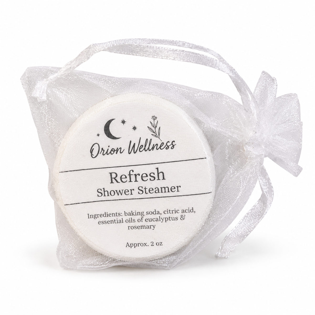 Refresh shower steamer on a white background
