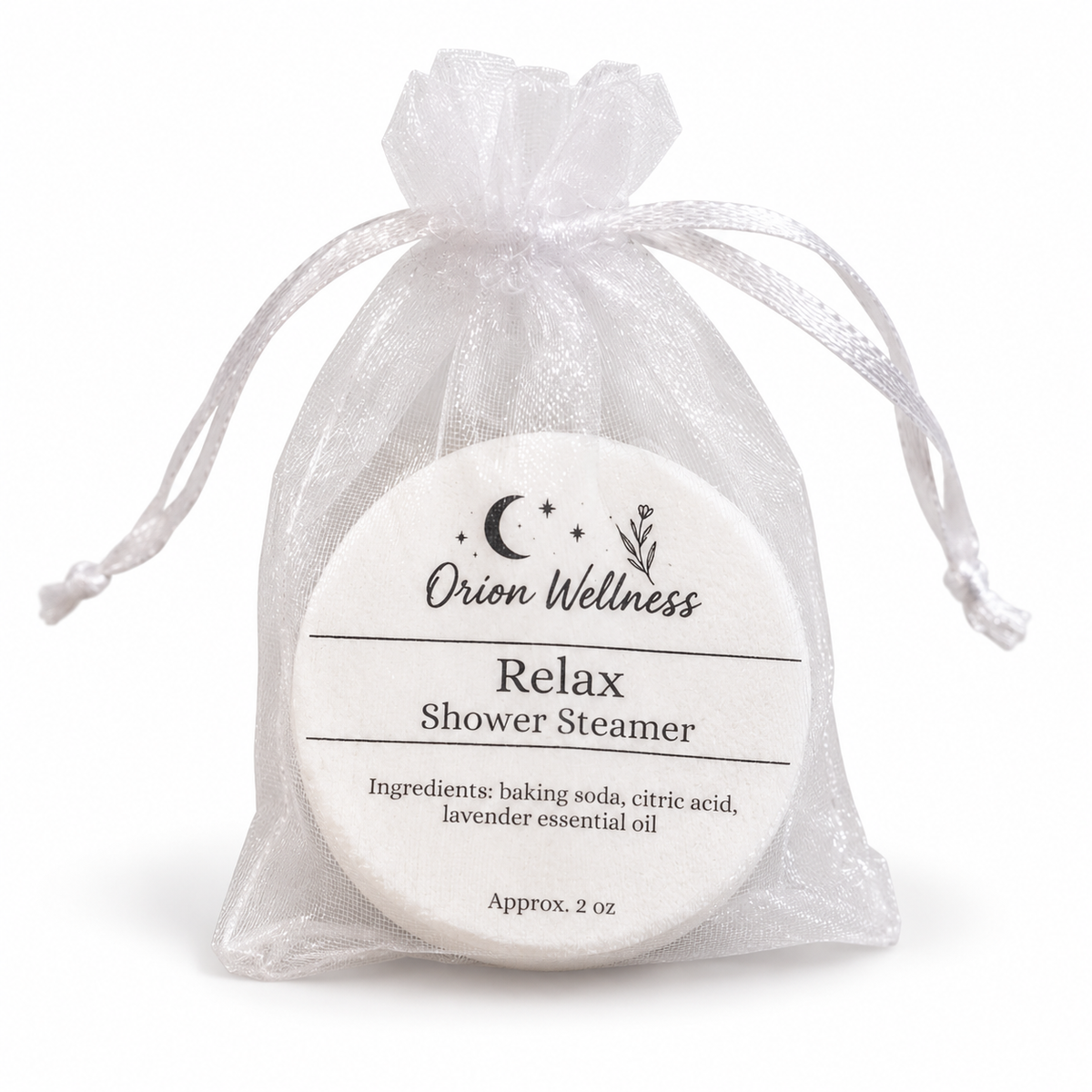 Relax shower steamer on a white background