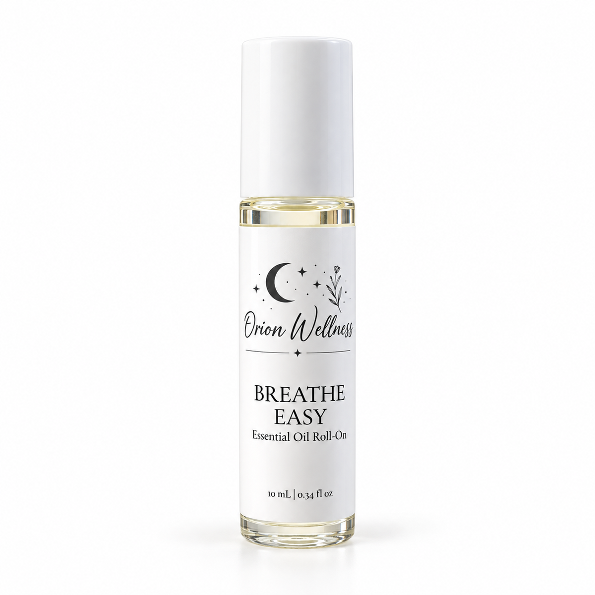 Orion Wellness Breathe Easy 10 mL roll-on on a white background