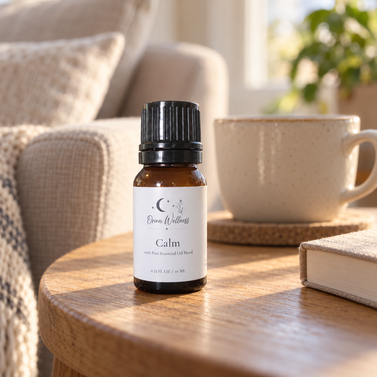 Orion Wellness Calm 10 mL diffuser blend in a home setting