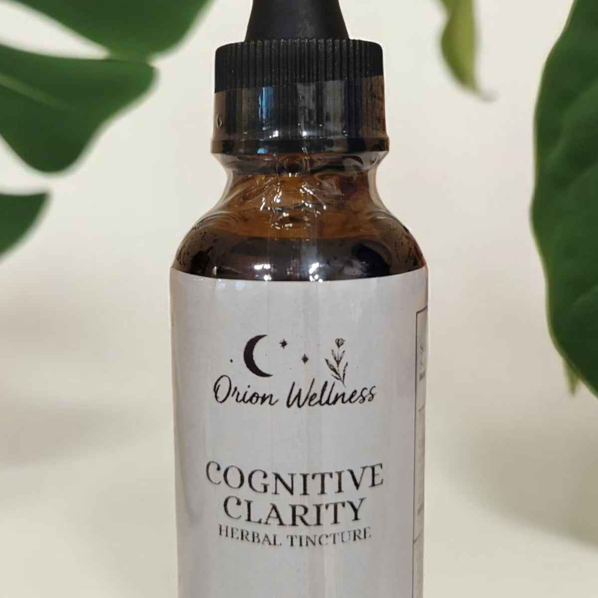Close-up of Cognitive Clarity label by Orion Wellness