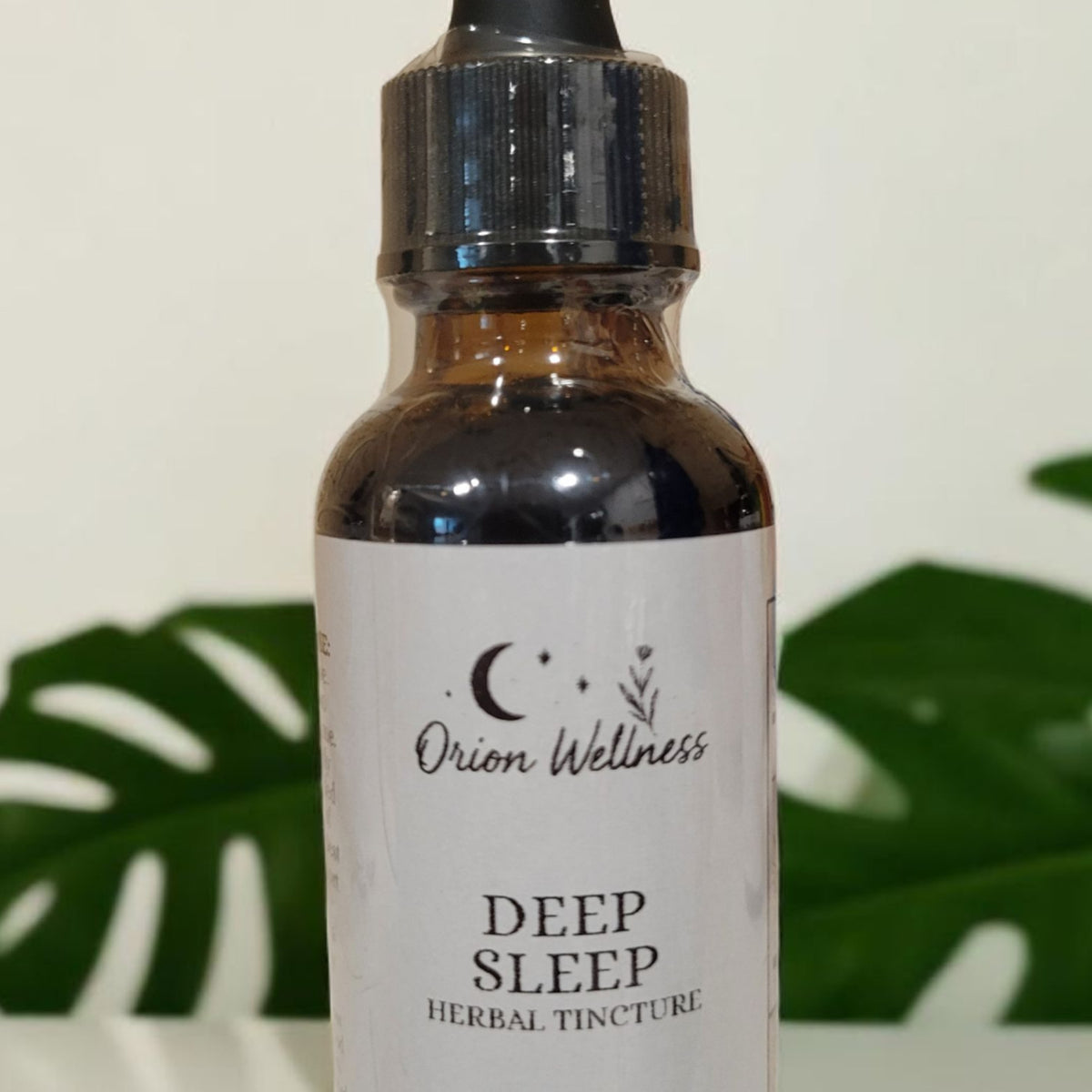 Close-up of Deep Sleep label by Orion Wellness