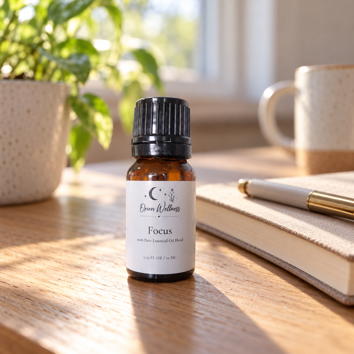 Orion Wellness Focus 10 mL diffuser blend in a home setting