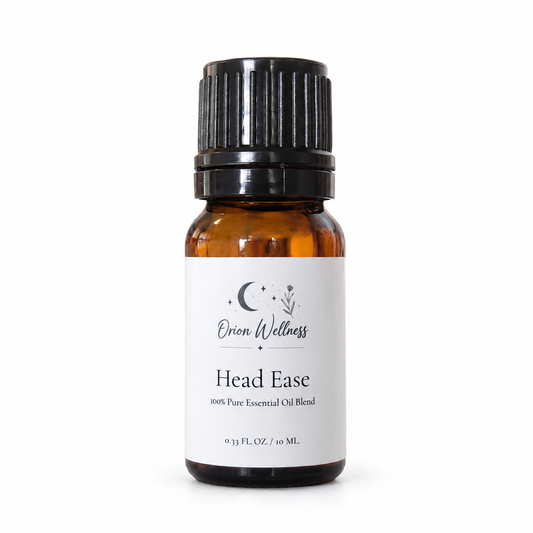 Orion Wellness Head Ease 10 mL diffuser blend on a white background