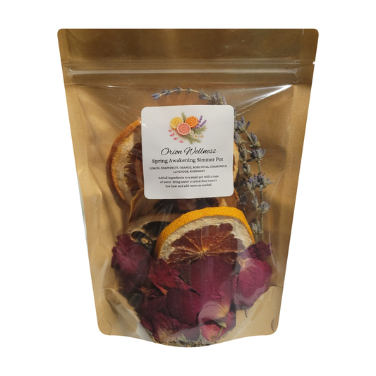 Orion Wellness Spring Awakening Simmer Pot pouch on a white background