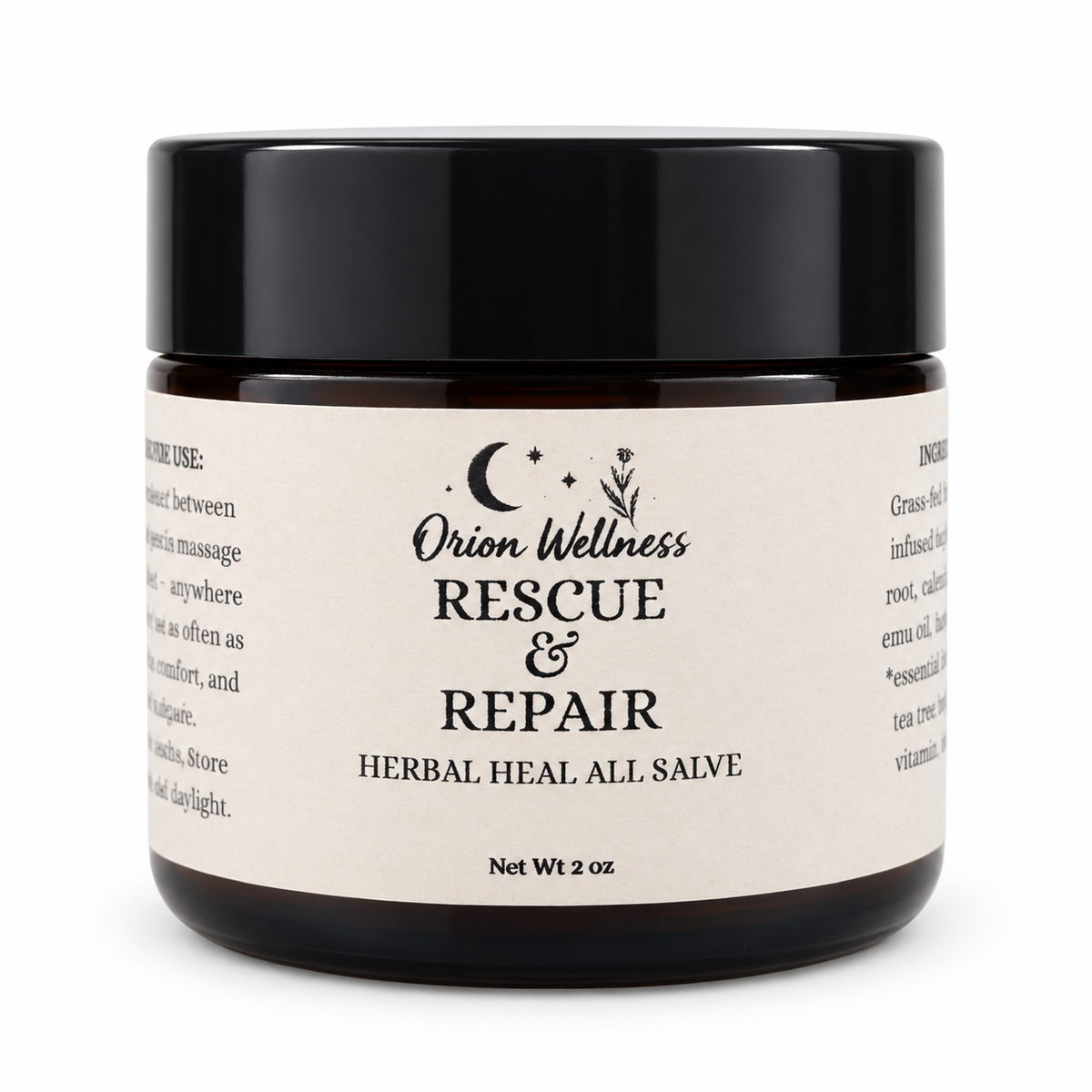 Rescue & Repair Everything Salve by Orion Wellness on a clean white background