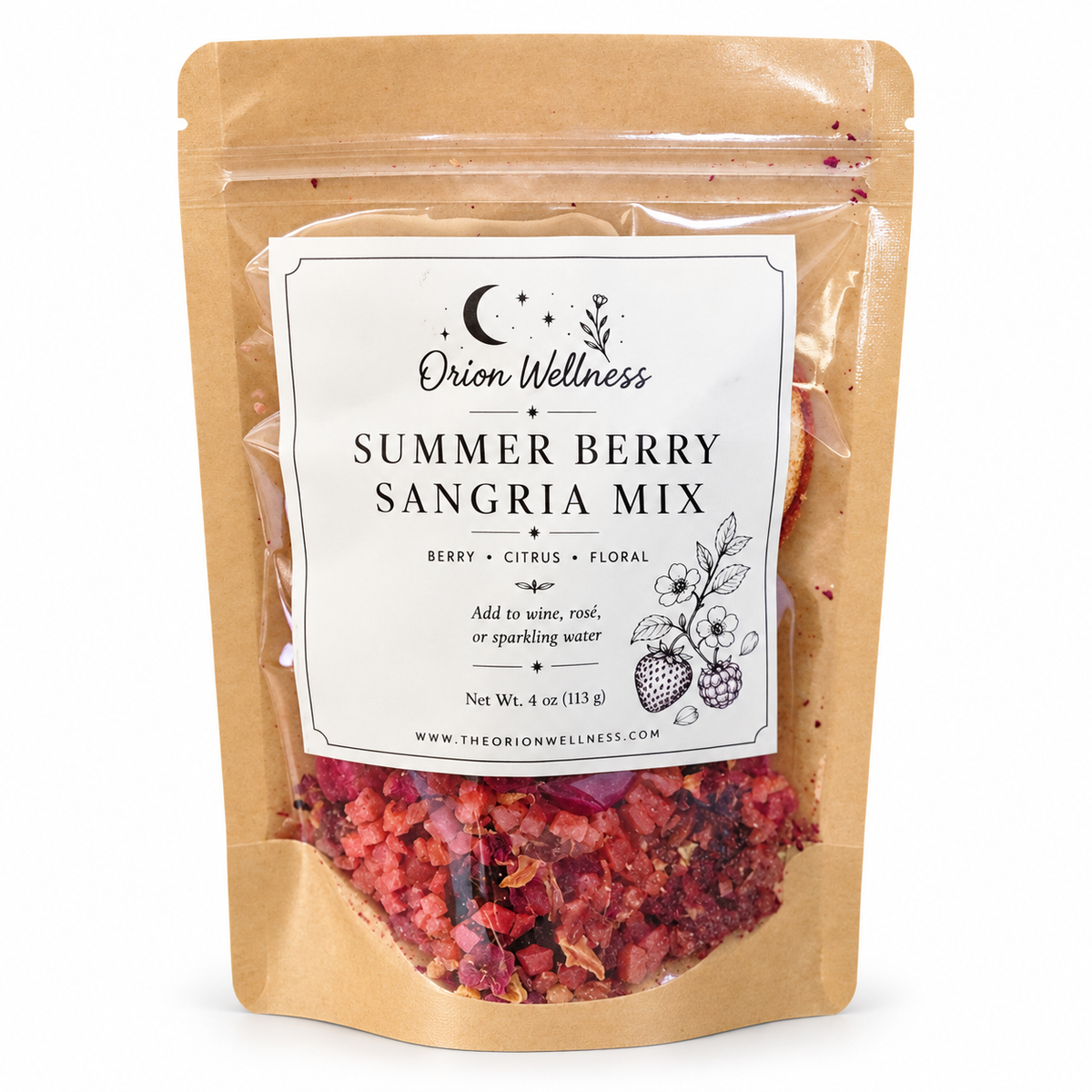 Summer Berry Sangria Mix by Orion Wellness on a white background
